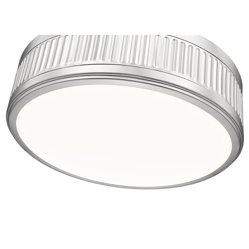 Z-Lite Quinn 1 Light Semi Flush Mount, Satin Nickel/White