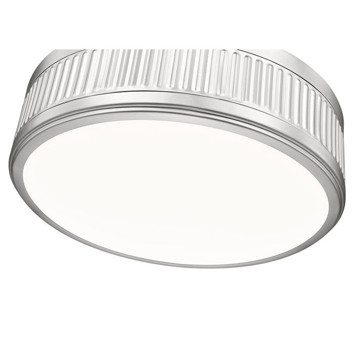 Z-Lite Quinn 1 Light Semi Flush Mount, Satin Nickel/White