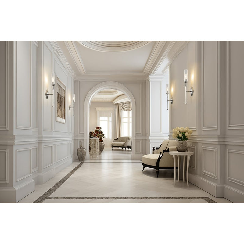 Z-Lite Esme 1 Light Wall Sconce, Brushed Nickel/Clear