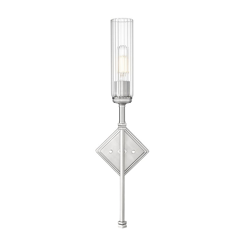 Z-Lite Esme 1 Light Wall Sconce, Brushed Nickel/Clear