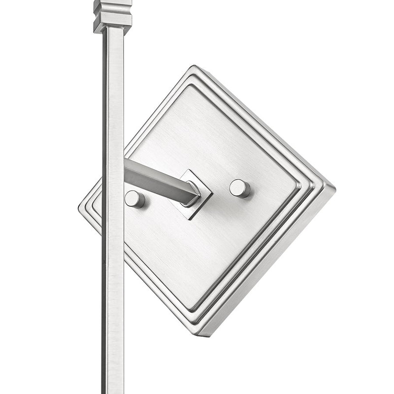 Z-Lite Esme 1 Light Wall Sconce, Brushed Nickel/Clear
