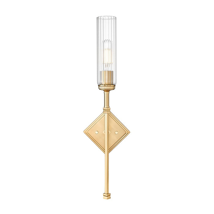 Z-Lite Esme 1 Light Wall Sconce, Modern Gold/Clear