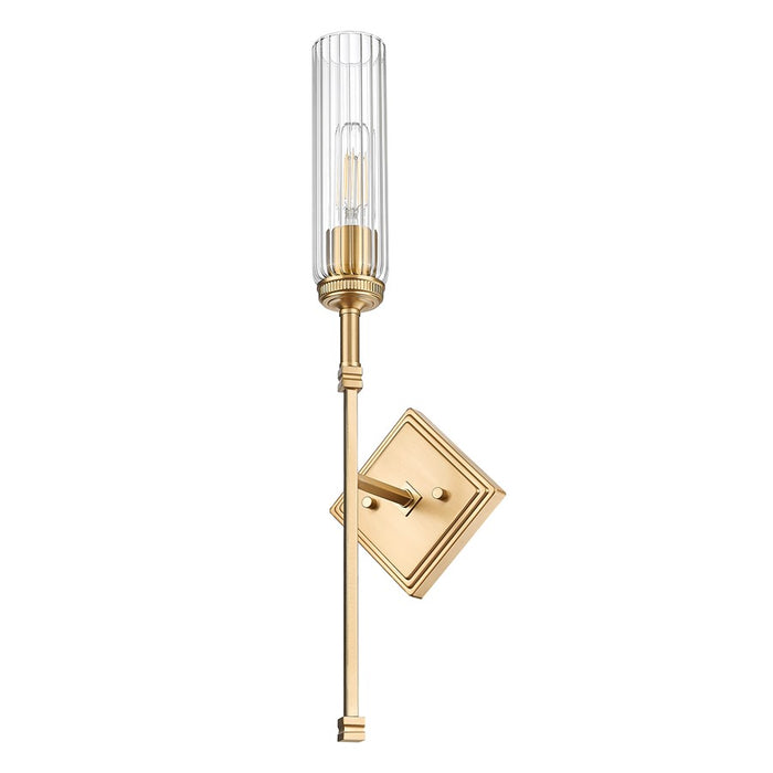 Z-Lite Esme 1 Light Wall Sconce, Modern Gold/Clear