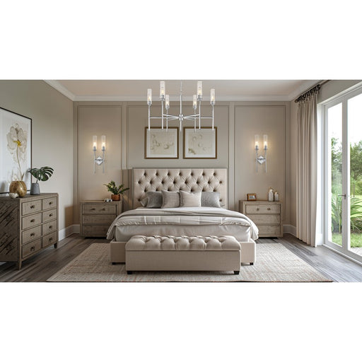 Z-Lite Esme 2 Light Wall Sconce, Brushed Nickel/Clear