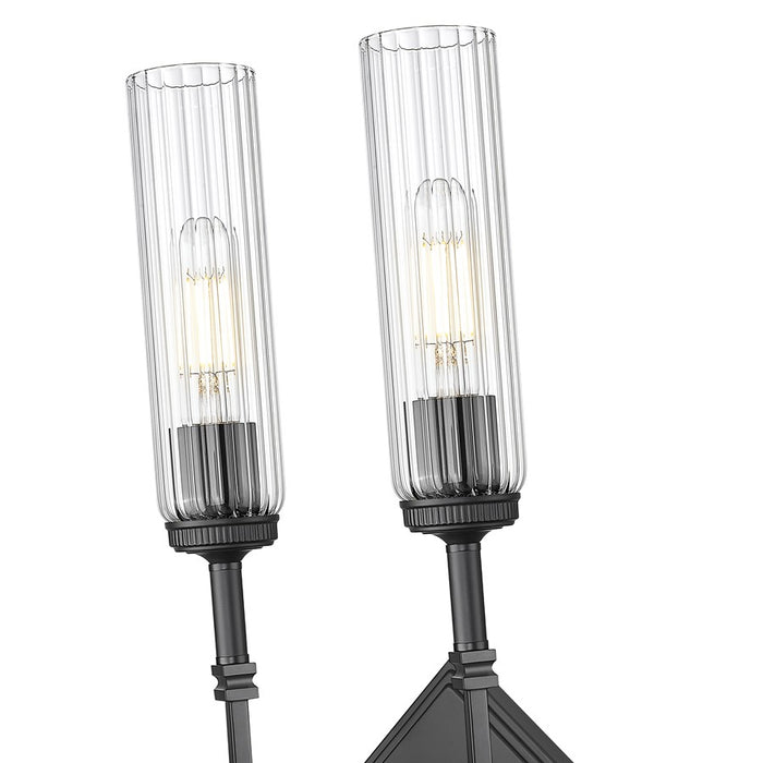 Z-Lite Esme 2 Light Wall Sconce, Matte Black/Clear