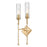 Z-Lite Esme 2 Light Wall Sconce, Modern Gold/Clear