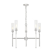 Z-Lite Esme 5 Light Chandelier, Brushed Nickel/Clear - 3047-5BN