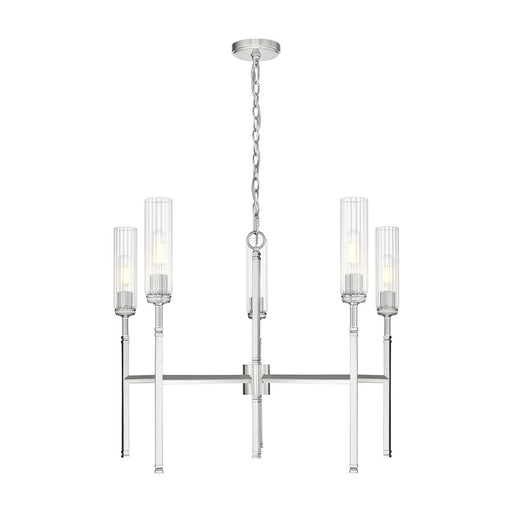 Z-Lite Esme 5 Light Chandelier, Brushed Nickel/Clear - 3047-5BN