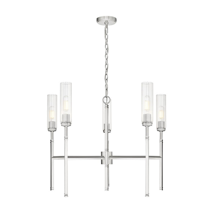 Z-Lite Esme 5 Light Chandelier, Brushed Nickel/Clear - 3047-5BN