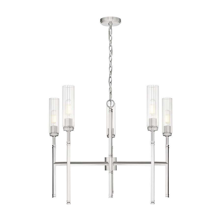 Z-Lite Esme 5 Light Chandelier, Brushed Nickel/Clear - 3047-5BN