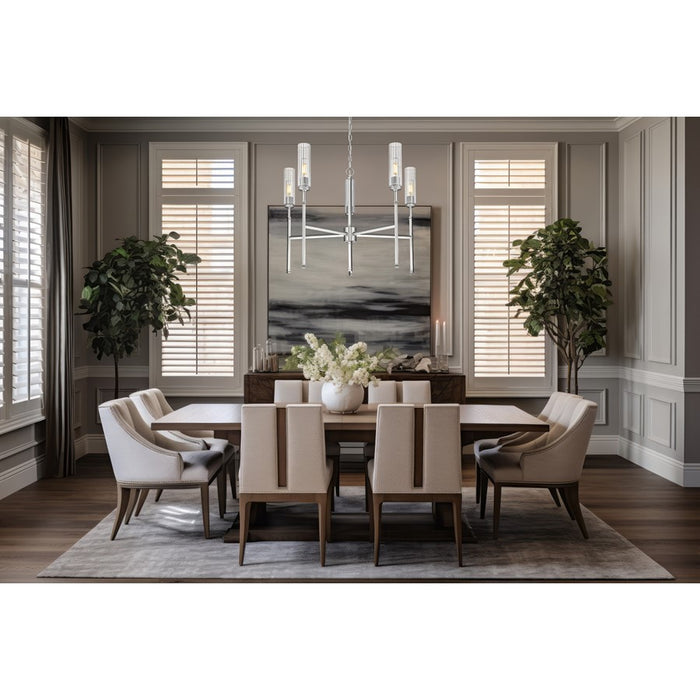 Z-Lite Esme 5 Light Chandelier, Brushed Nickel/Clear