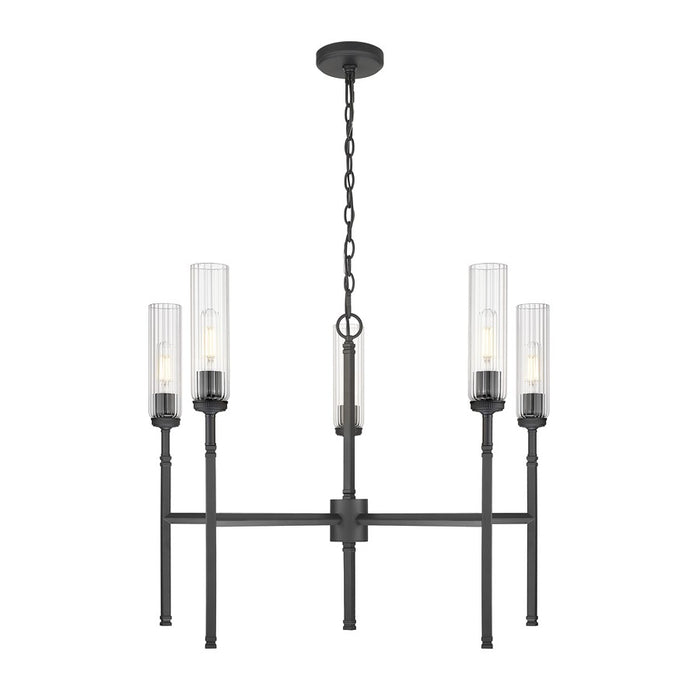 Z-Lite Esme 5 Light Chandelier, Matte Black/Clear - 3047-5MB