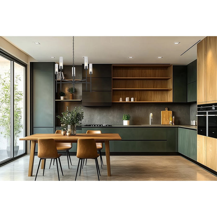 Z-Lite Esme 5 Light Chandelier, Matte Black/Clear