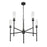 Z-Lite Esme 5 Light Chandelier, Matte Black/Clear