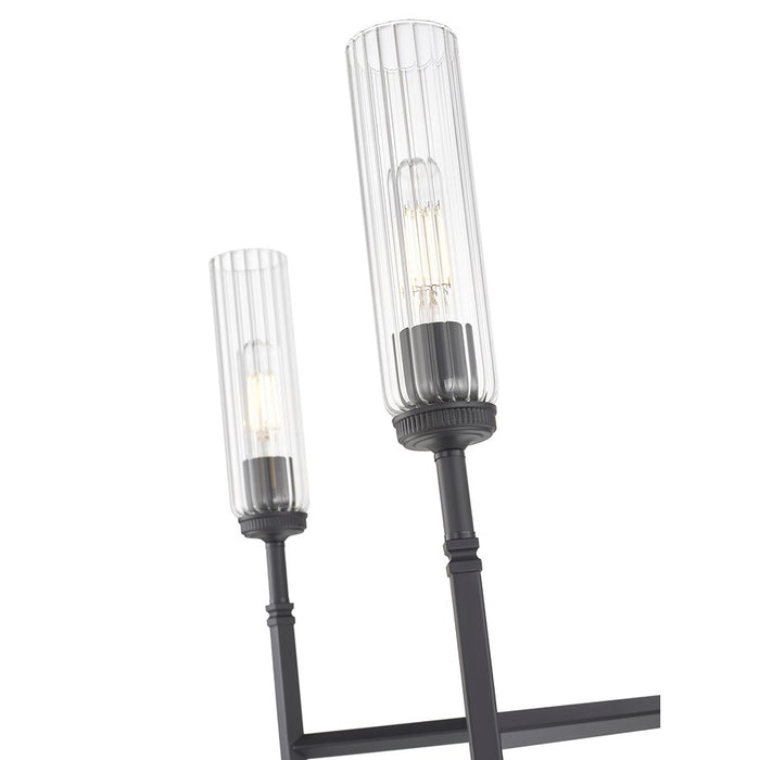 Z-Lite Esme 5 Light Chandelier, Matte Black/Clear