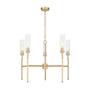 Z-Lite Esme 5 Light Chandelier, Modern Gold/Clear - 3047-5MGLD
