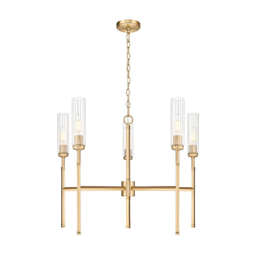 Z-Lite Esme 5 Light Chandelier, Modern Gold/Clear - 3047-5MGLD