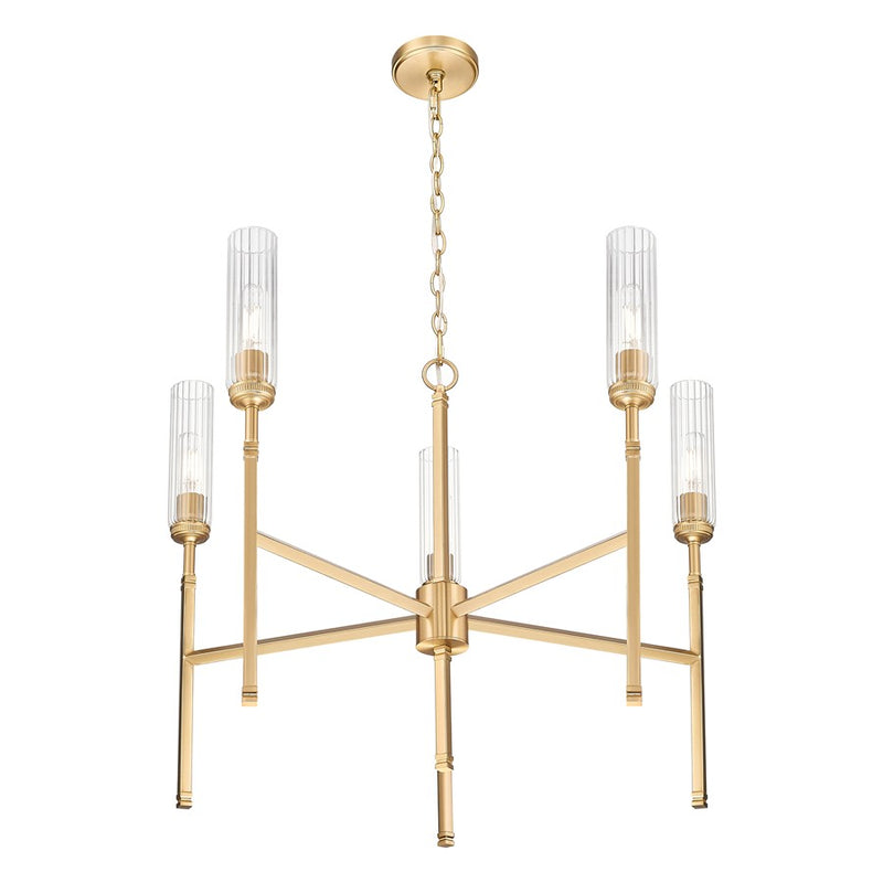 Z-Lite Esme 5 Light Chandelier, Modern Gold/Clear