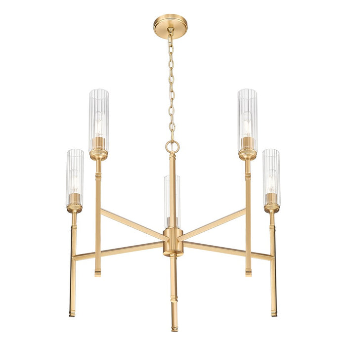 Z-Lite Esme 5 Light Chandelier, Modern Gold/Clear