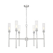 Z-Lite Esme 6 Light Chandelier, Brushed Nickel/Clear - 3047-6BN