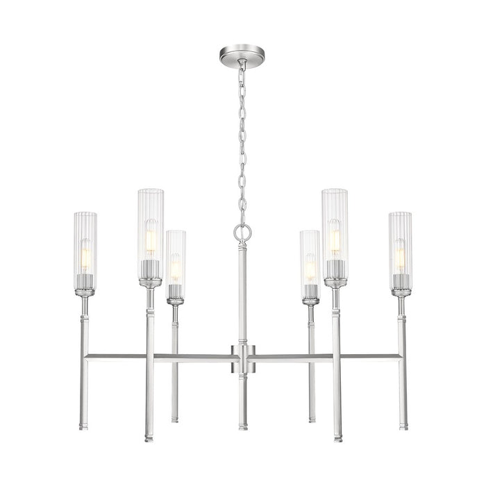 Z-Lite Esme 6 Light Chandelier, Brushed Nickel/Clear - 3047-6BN