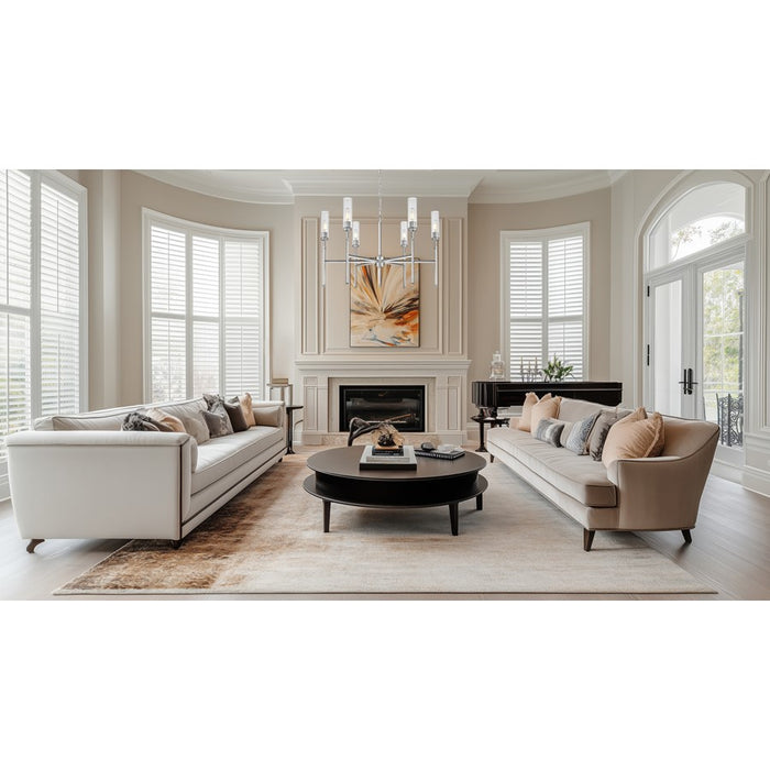 Z-Lite Esme 6 Light Chandelier, Brushed Nickel/Clear