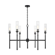Z-Lite Esme 6 Light Chandelier, Matte Black/Clear - 3047-6MB