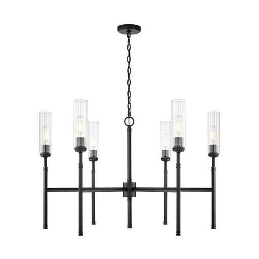 Z-Lite Esme 6 Light Chandelier, Matte Black/Clear - 3047-6MB