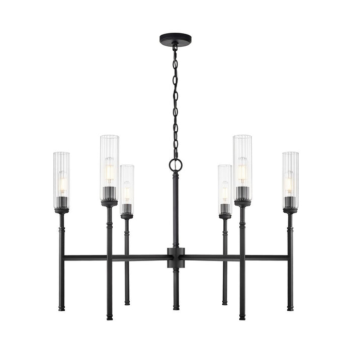 Z-Lite Esme 6 Light Chandelier, Matte Black/Clear - 3047-6MB