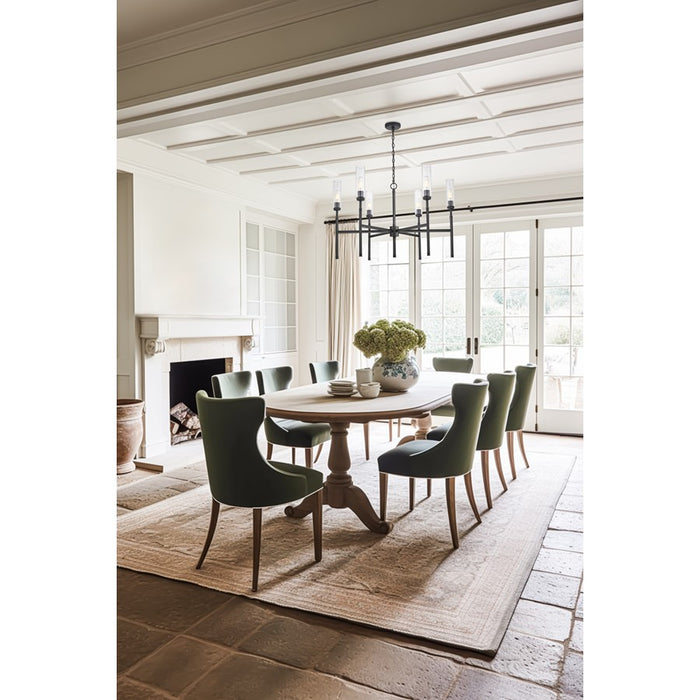 Z-Lite Esme 6 Light Chandelier, Matte Black/Clear