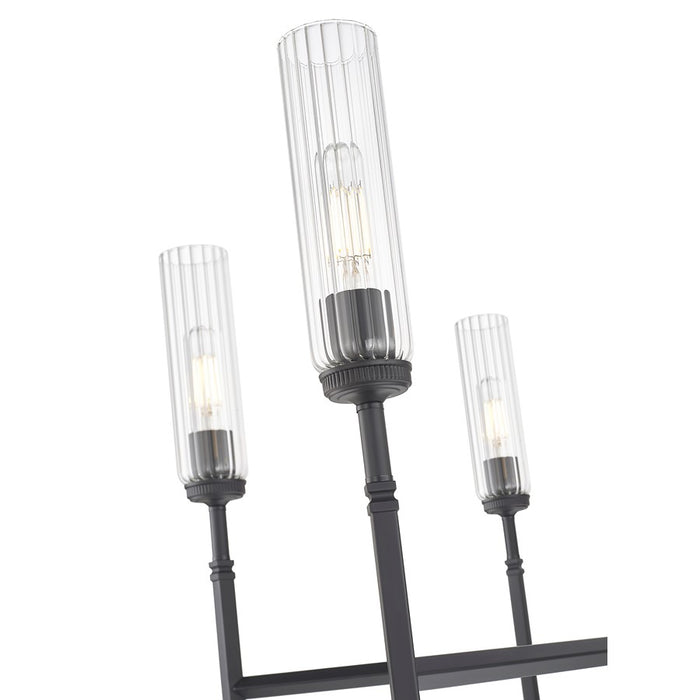 Z-Lite Esme 6 Light Chandelier, Matte Black/Clear