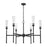Z-Lite Esme 6 Light Chandelier, Matte Black/Clear