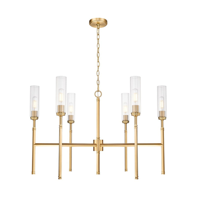 Z-Lite Esme 6 Light Chandelier, Modern Gold/Clear - 3047-6MGLD
