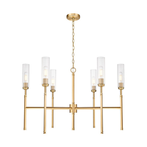 Z-Lite Esme 6 Light Chandelier, Modern Gold/Clear - 3047-6MGLD