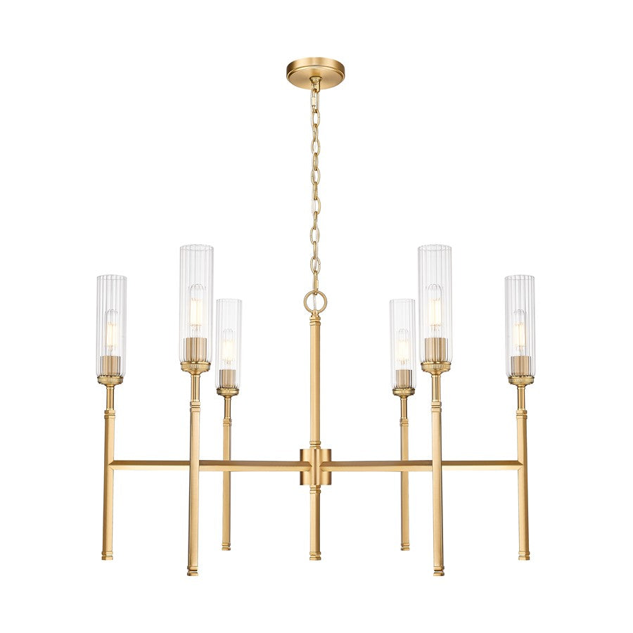 Z-Lite Esme 6 Light Chandelier, Modern Gold/Clear - 3047-6MGLD