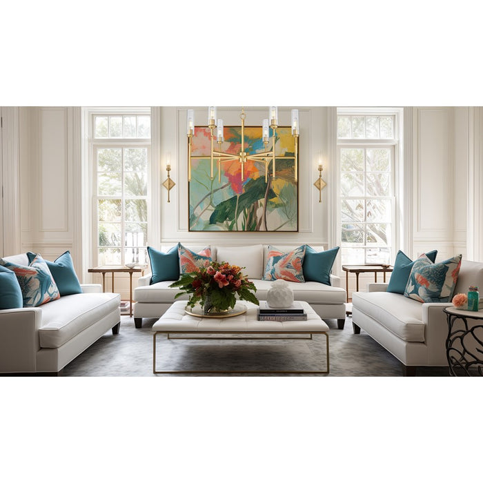 Z-Lite Esme 6 Light Chandelier, Modern Gold/Clear