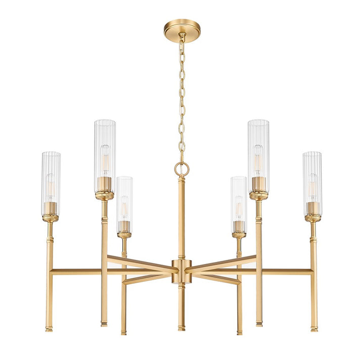 Z-Lite Esme 6 Light Chandelier, Modern Gold/Clear