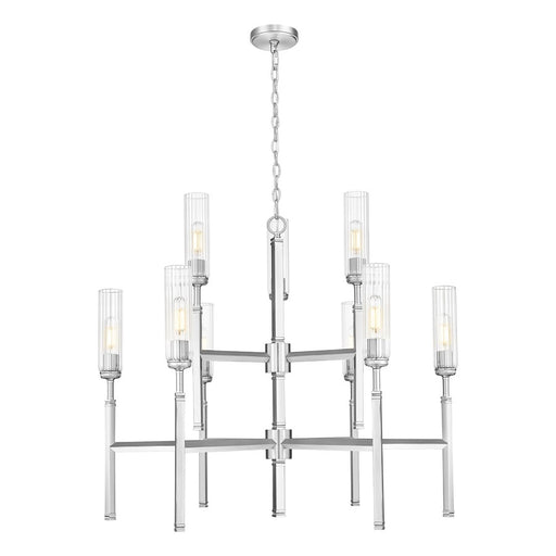 Z-Lite Esme 9 Light Chandelier, Brushed Nickel/Clear - 3047-9BN
