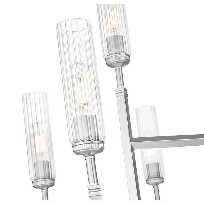 Z-Lite Esme 9 Light Chandelier, Brushed Nickel/Clear