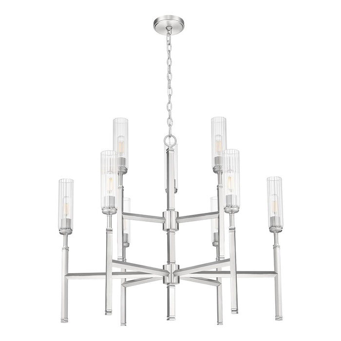 Z-Lite Esme 9 Light Chandelier, Brushed Nickel/Clear
