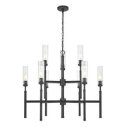 Z-Lite Esme 9 Light Chandelier, Matte Black/Clear - 3047-9MB