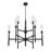 Z-Lite Esme 9 Light Chandelier, Matte Black/Clear