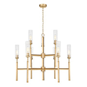 Z-Lite Esme 9 Light Chandelier, Modern Gold/Clear - 3047-9MGLD