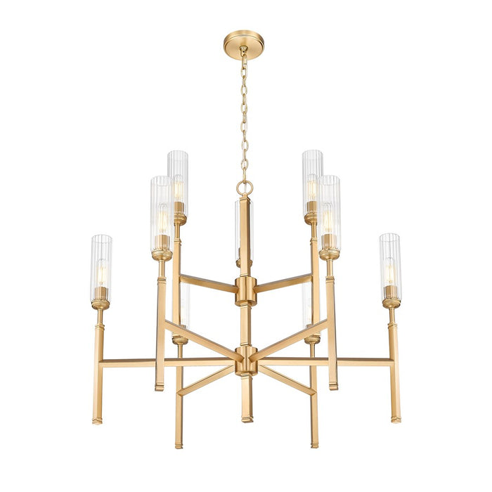 Z-Lite Esme 9 Light Chandelier, Modern Gold/Clear