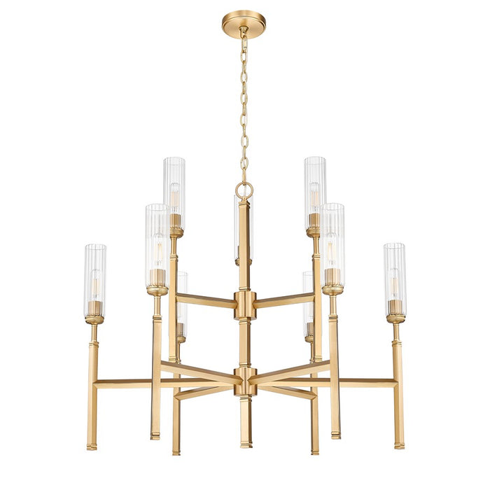 Z-Lite Esme 9 Light Chandelier, Modern Gold/Clear