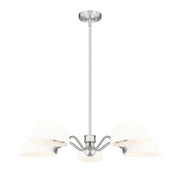 Z-Lite Breton 5 Light Chandelier, Brushed Nickel/White - 3048-5BN