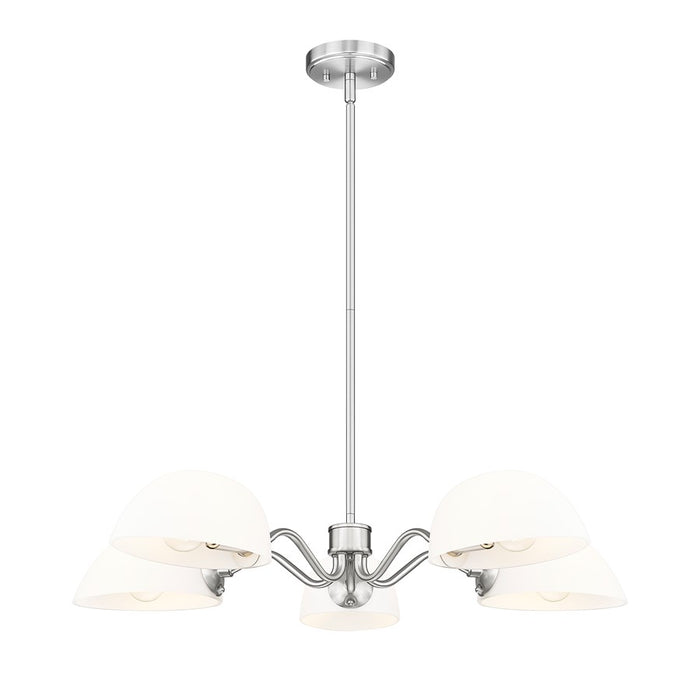 Z-Lite Breton 5 Light Chandelier, Brushed Nickel/White - 3048-5BN