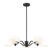 Z-Lite Breton 5 Light Chandelier, Matte Black/White - 3048-5MB