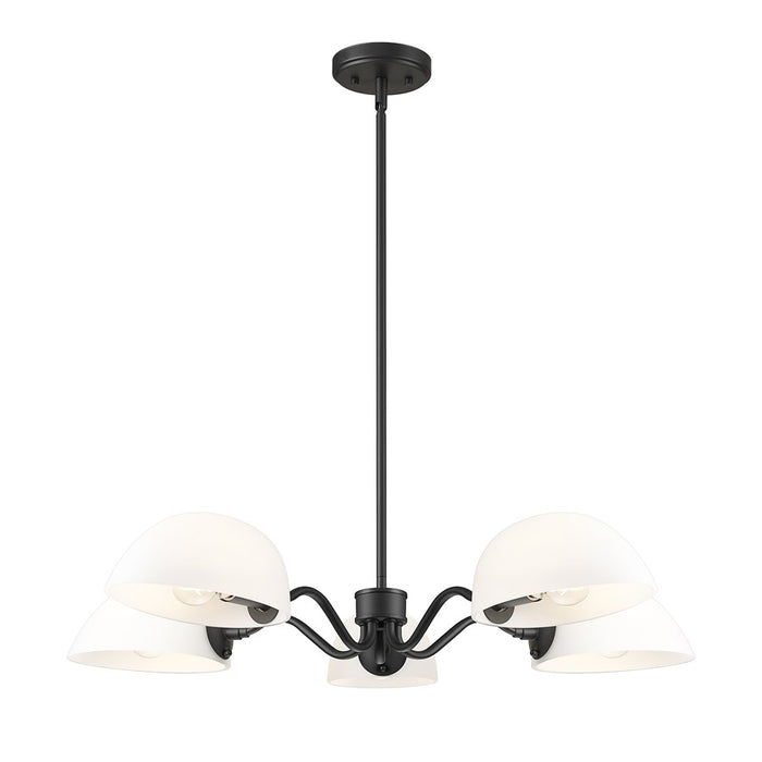 Z-Lite Breton 5 Light Chandelier, Matte Black/White - 3048-5MB