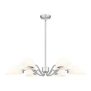 Z-Lite Breton 6 Light Chandelier, Brushed Nickel/White - 3048-6BN